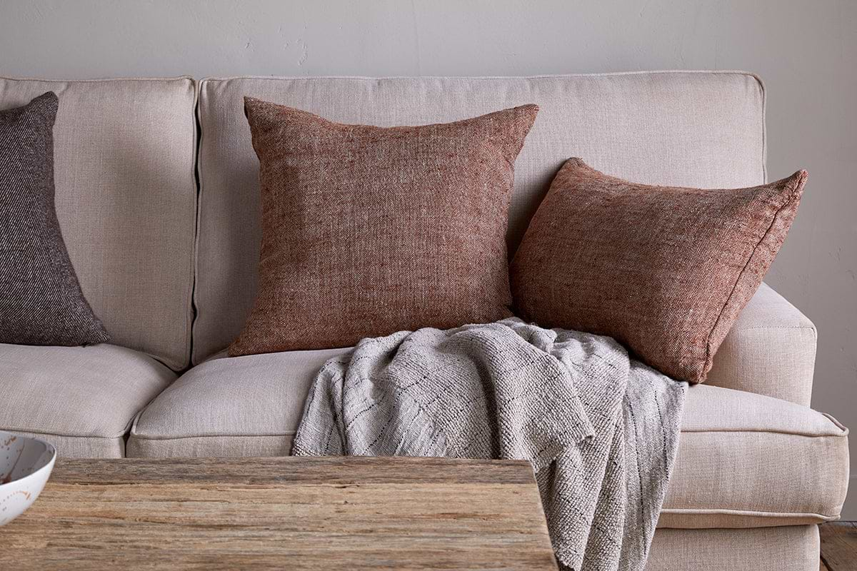 Kana Linen Cushion Cover - Rust-nkuku