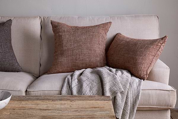 Kana Linen Cushion Cover - Rust-nkuku