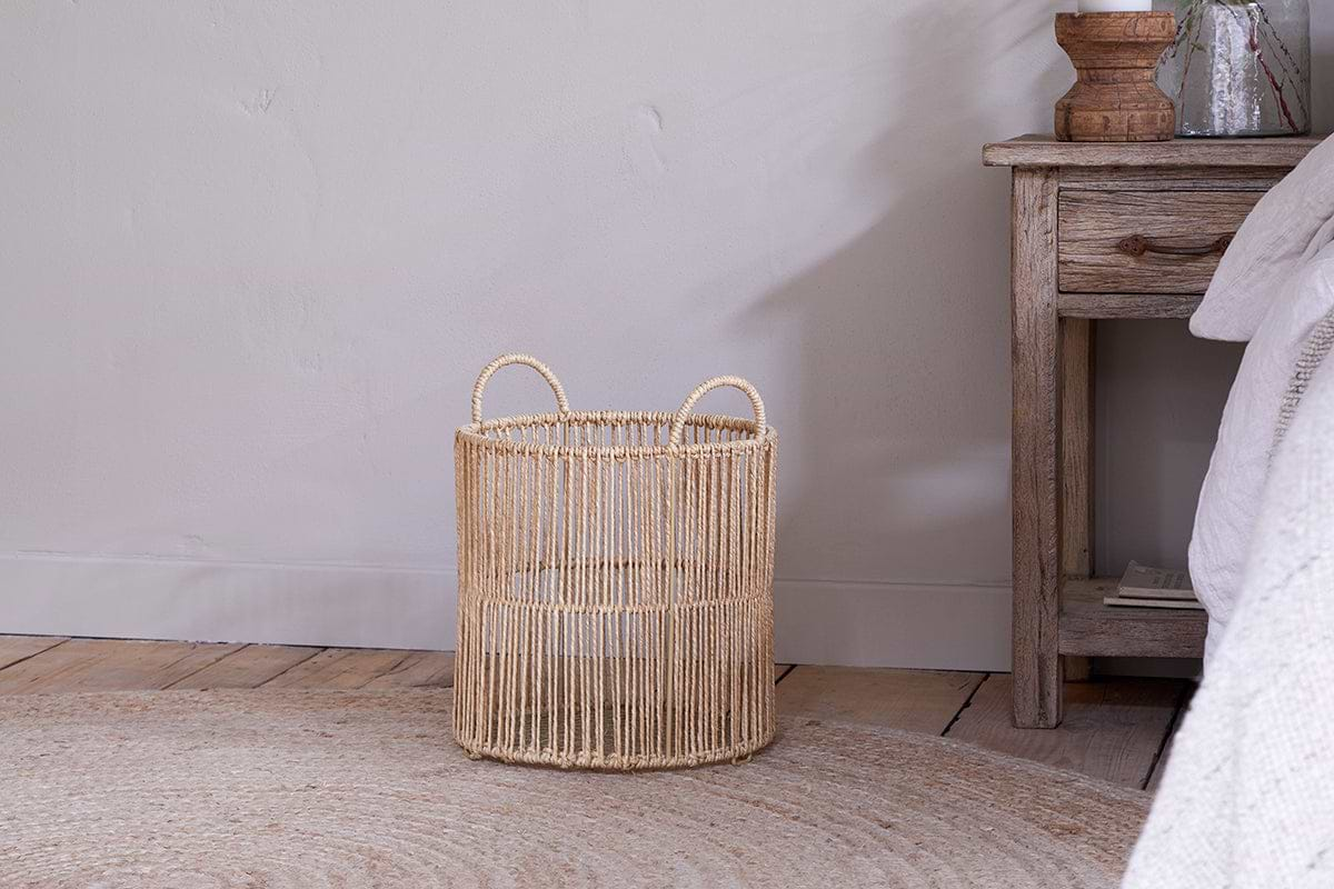 Kanika Jute Basket - Natural-nkuku