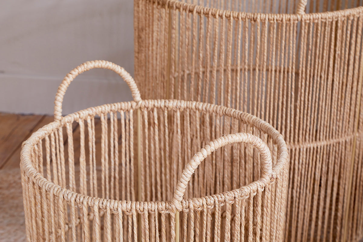 Kanika Jute Basket - Natural-nkuku