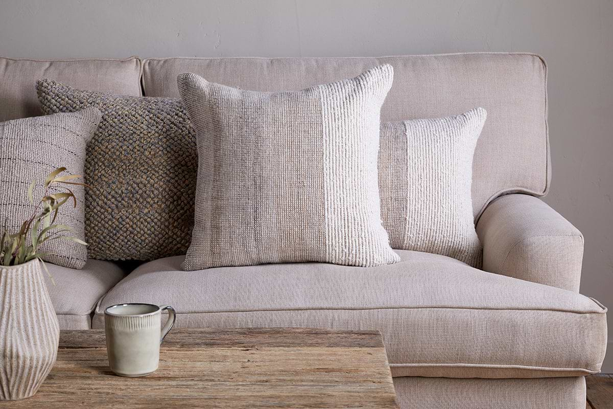 Karaya Cotton & Wool Cushion Cover - Natural-nkuku