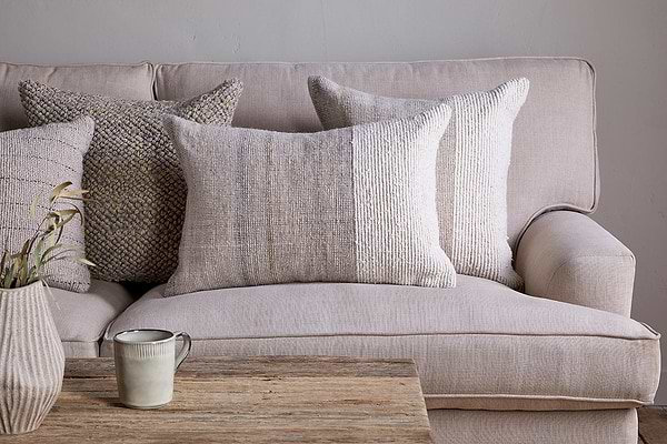 Karaya Cotton & Wool Cushion Cover - Natural-nkuku