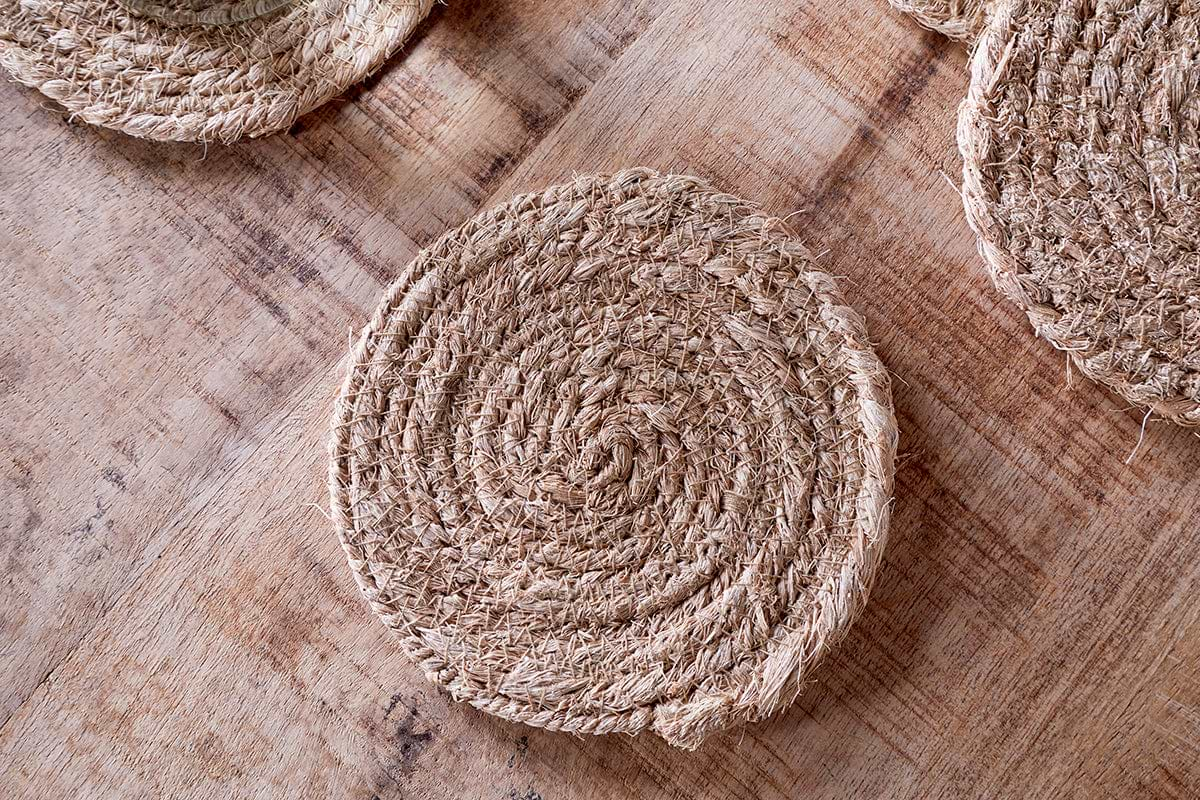 Keso Woven Coasters - Natural - (Set of 4)-nkuku