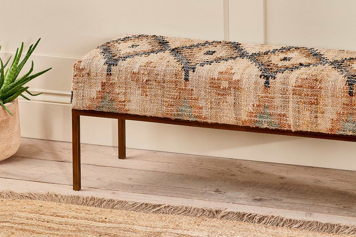 Kesu Kilim & Iron Bench-nkuku