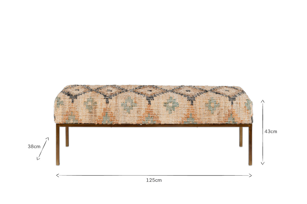 Kesu Kilim & Iron Bench-nkuku