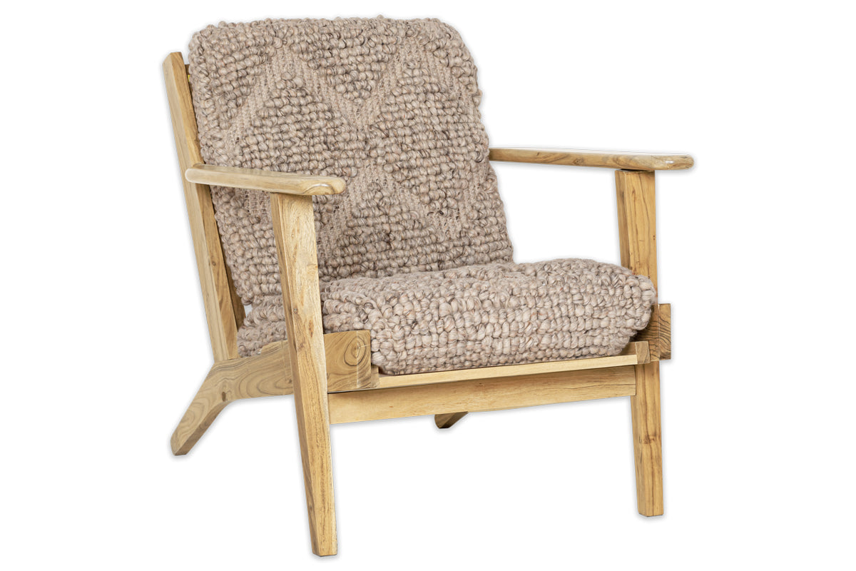 Keya Chunky Weave & Mango Wood Chair - Natural- nkuku