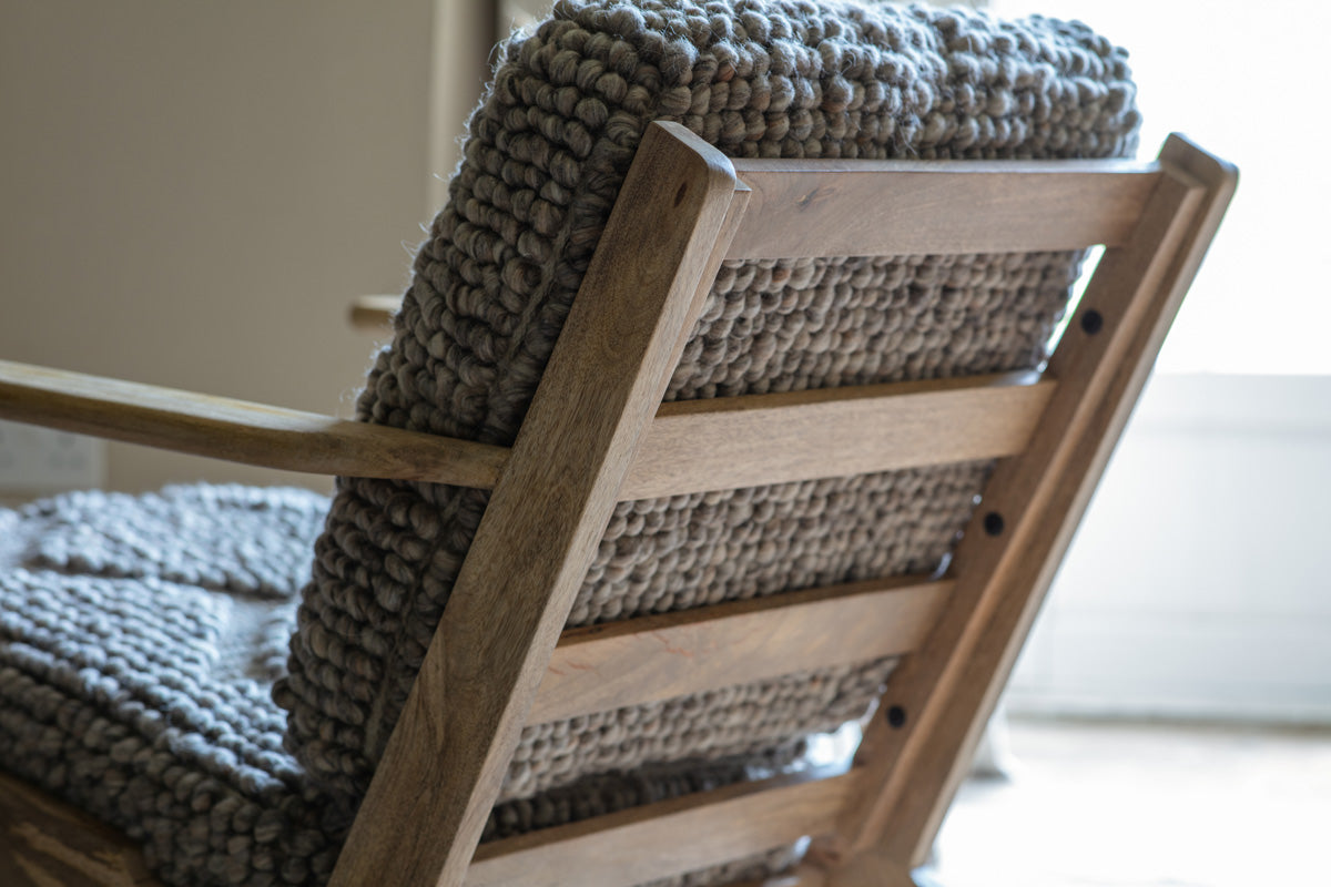 Keya Chunky Weave & Mango Wood Chair - Natural- nkuku