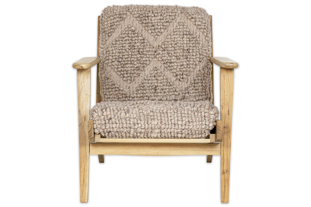 Keya Chunky Weave & Mango Wood Chair - Natural- nkuku