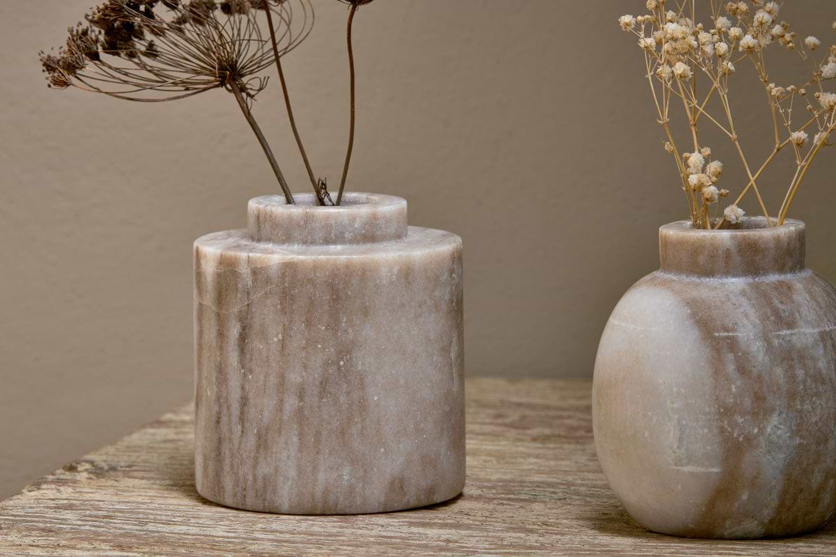 Khari Marble Vase - Grey-nkuku