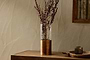 Khila Metal & Glass Vase - Clear & Antique Brass-nkuku