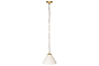 Kiara Organic Shape Ceramic Pendant Light - Off White & Antique Brass-nkuku