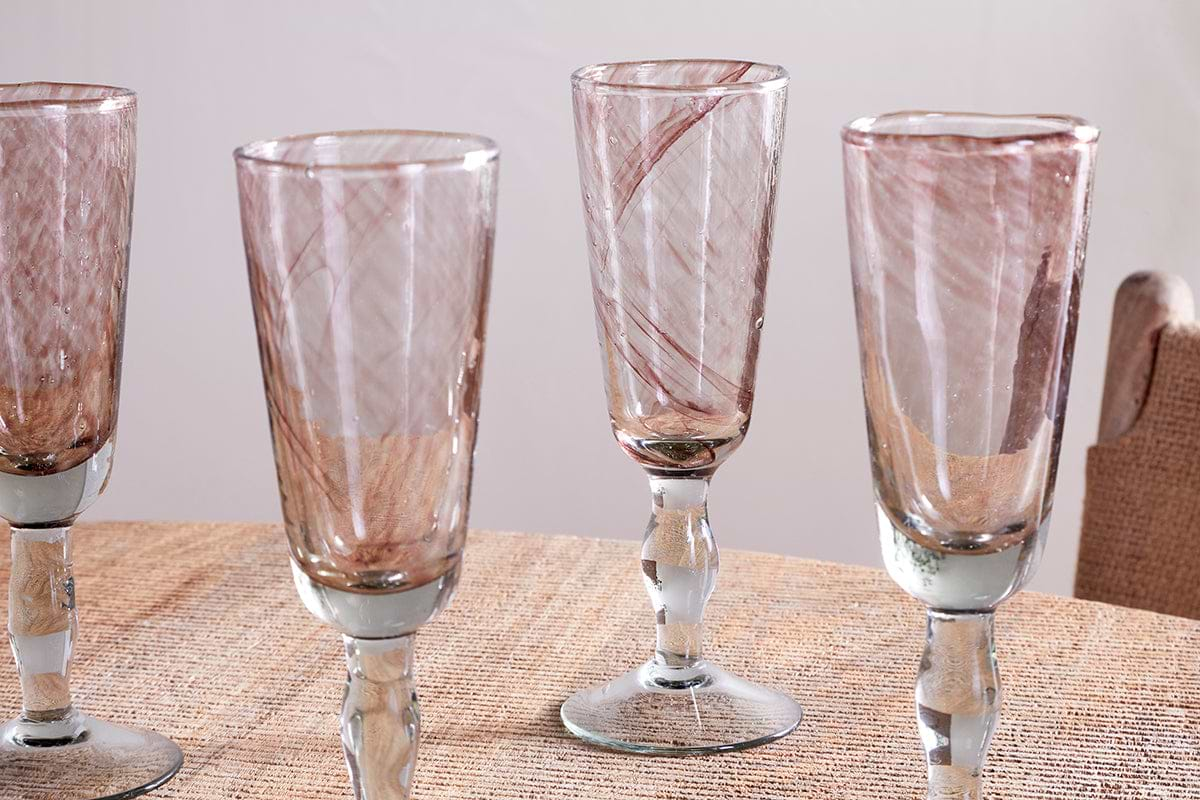 Llanera Champagne Glass - Plum - (Set of 4)-nkuku