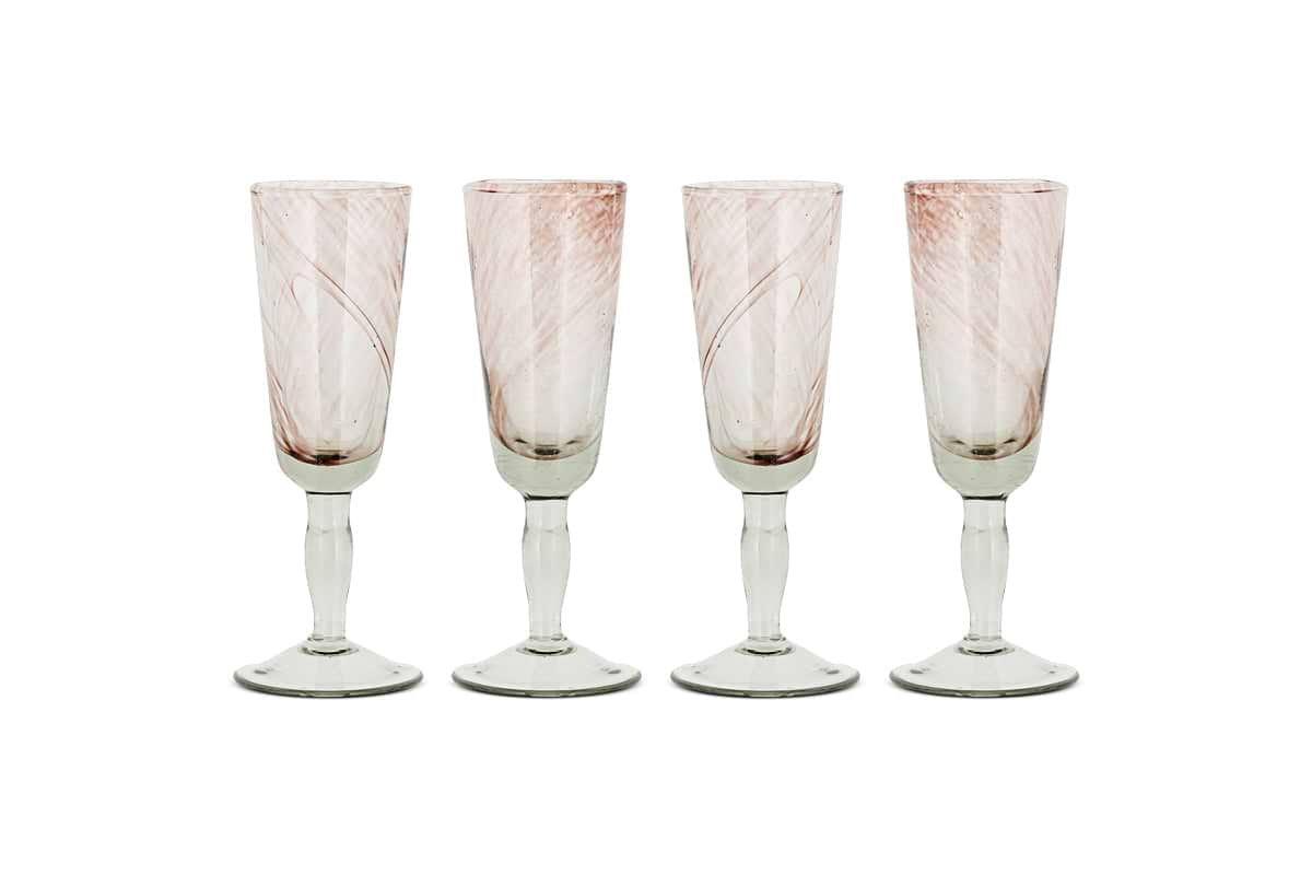 Llanera Champagne Glass - Plum - (Set of 4)-nkuku