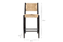 Lohanda Acacia & Munja Grass Counter Chair - Charcoal-nkuku