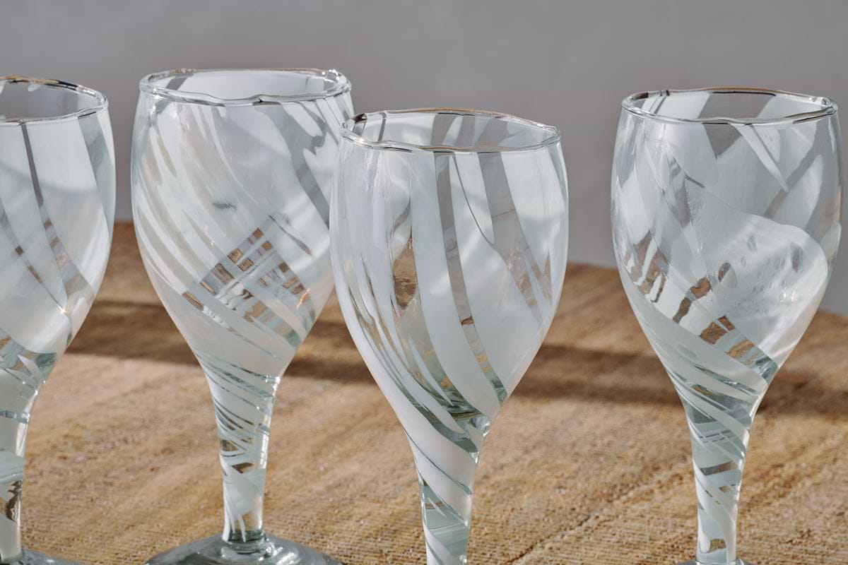 Lohara Wine Glass - White (Set of 4)-nkuku