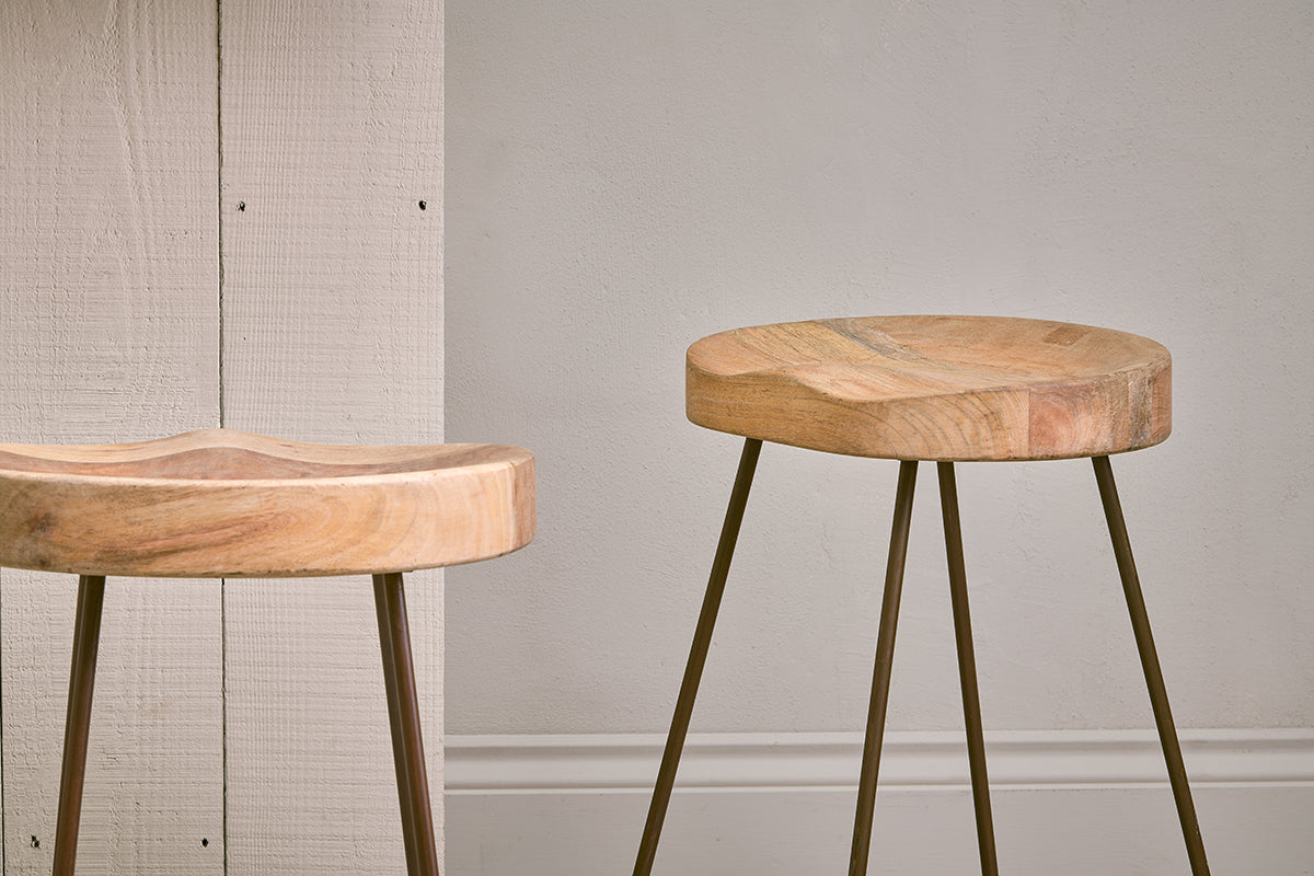 Loko Mango Wood Stool - Short-nkuku