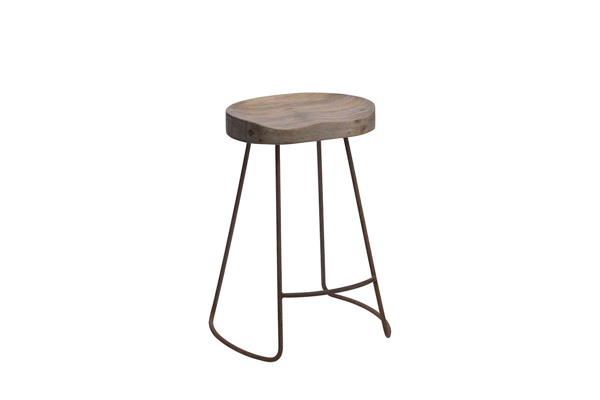 Loko Mango Wood Stool - Short-nkuku