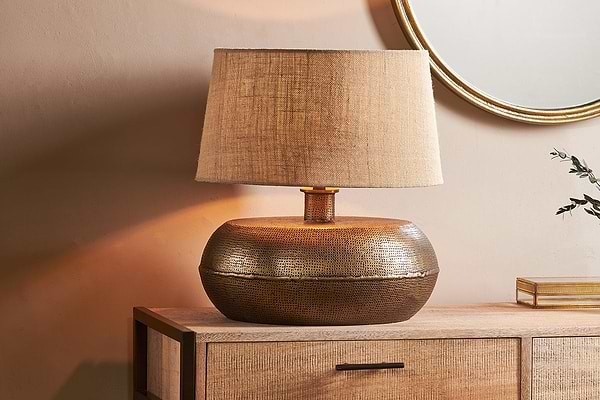 Lumbu Lamp - Antique Brass - Large-nkuku