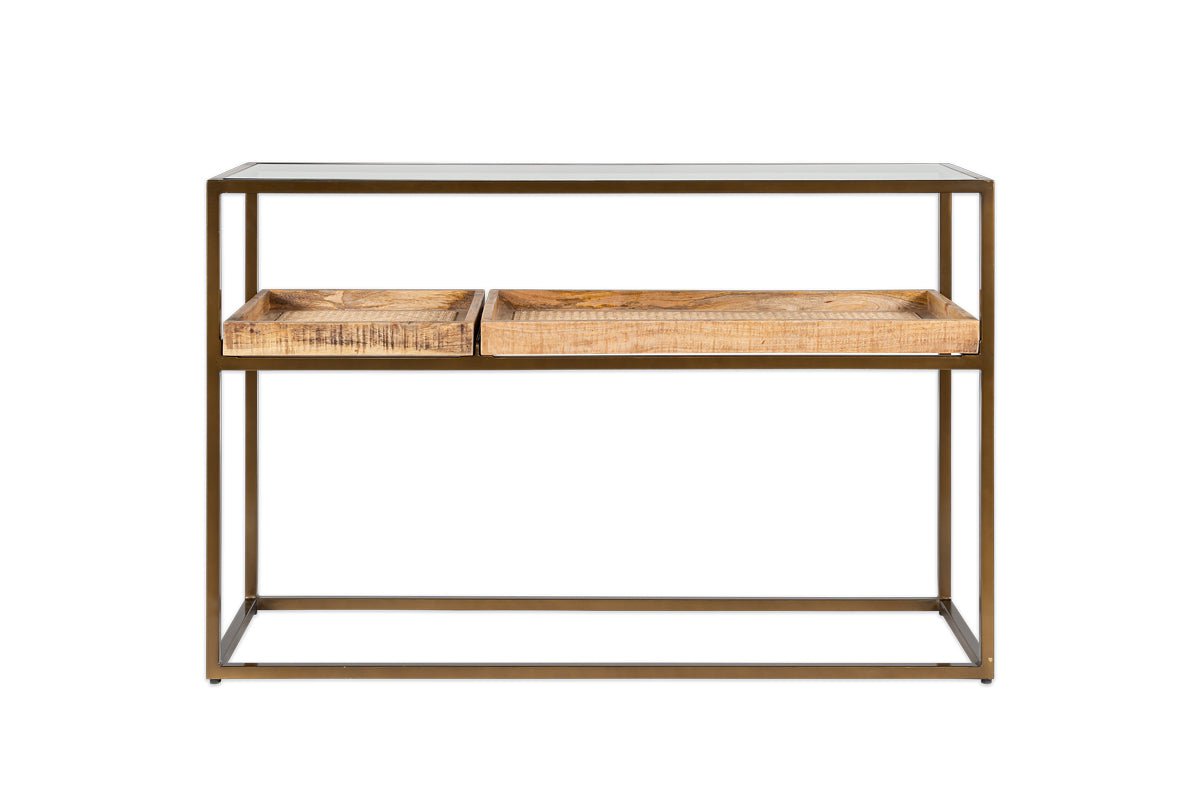 Luzon Iron & Mango Wood Display Console Table- nkuku