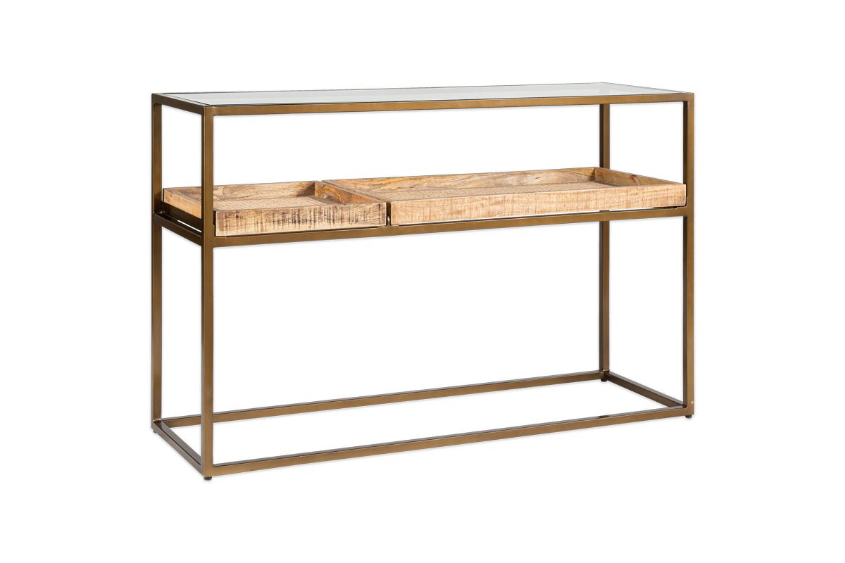 Luzon Iron & Mango Wood Display Console Table- nkuku