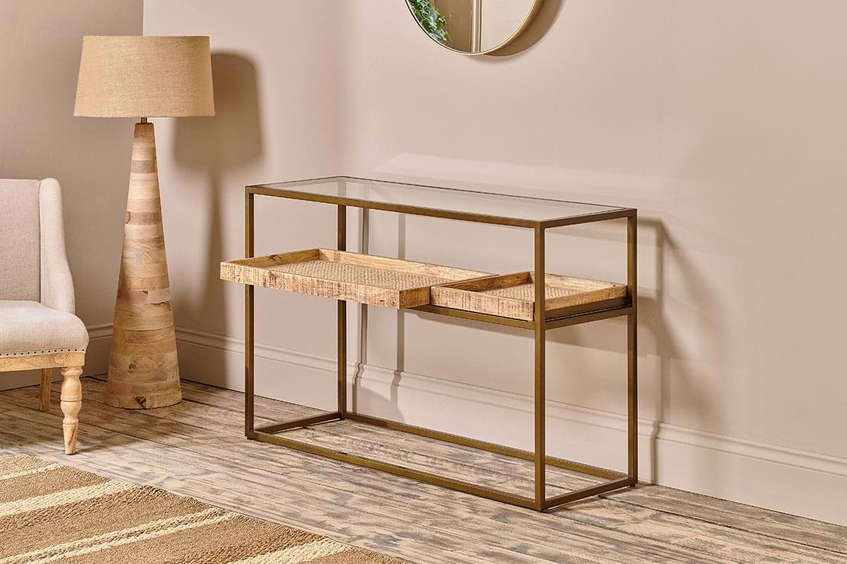 Luzon Iron & Mango Wood Display Console Table- nkuku