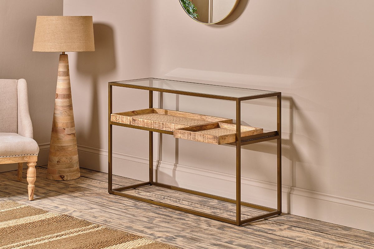 Luzon Iron & Mango Wood Display Console Table- nkuku