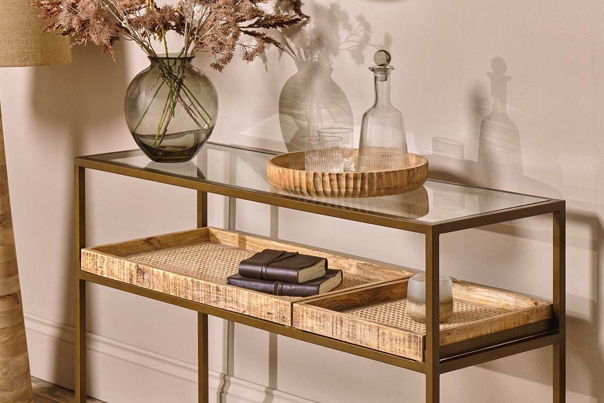 Luzon Iron & Mango Wood Display Console Table- nkuku