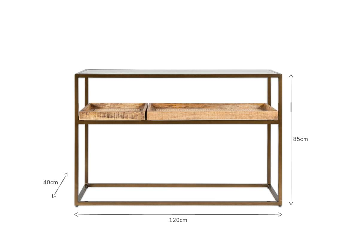 Luzon Iron & Mango Wood Display Console Table- nkuku