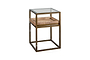 Luzon Iron & Mango Wood Display Side Table - Brass- nkuku