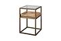 Luzon Iron & Mango Wood Display Side Table - Brass- nkuku