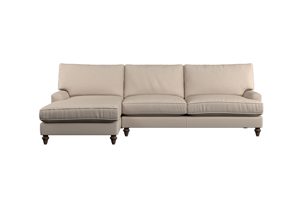 Marri Grand Left Hand Chaise Sofa - Recycled Cotton Fatigue