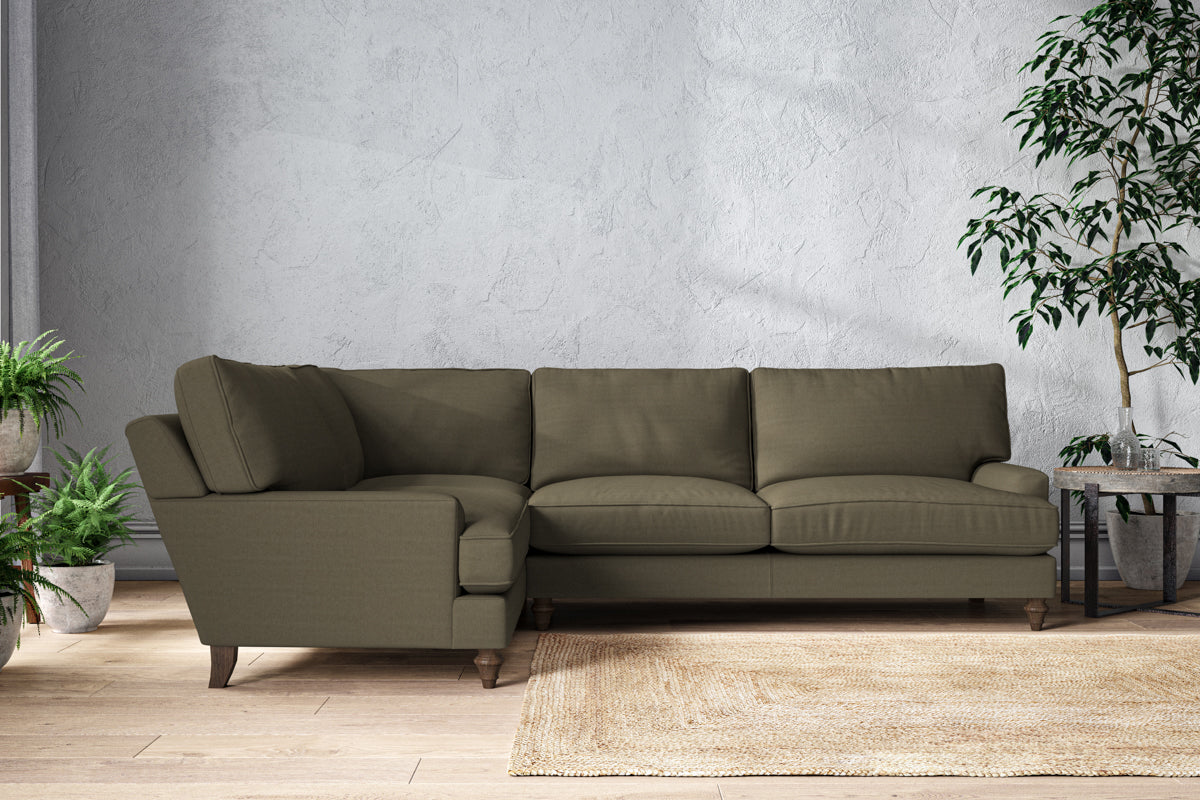 Marri Grand Left Hand Corner Sofa - Recycled Cotton Fatigue