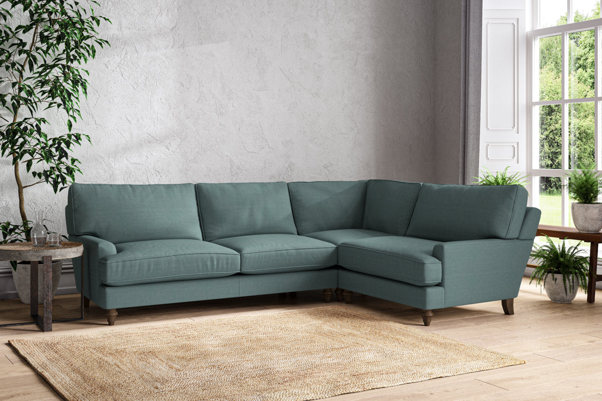Marri Grand Right Hand Corner Sofa - Recycled Cotton Airforce
