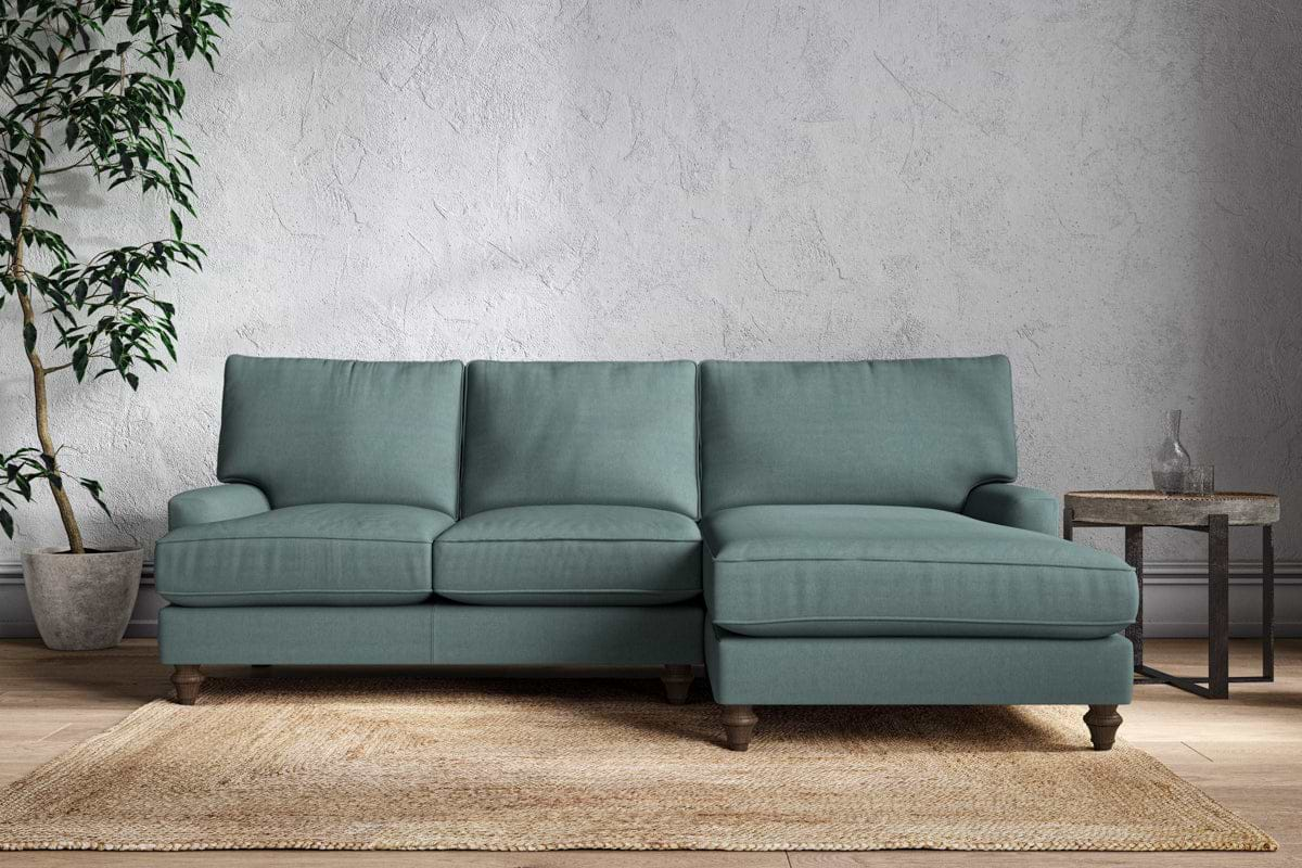 Marri Large Right Hand Chaise Sofa - Recycled Cotton Airforce