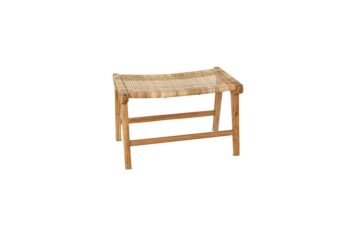 Madrisana Acacia & Rattan Footstool- nkuku