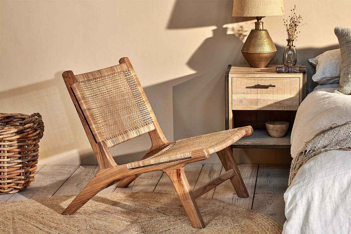 Madrisana Acacia & Rattan Woven Chair- nkuku