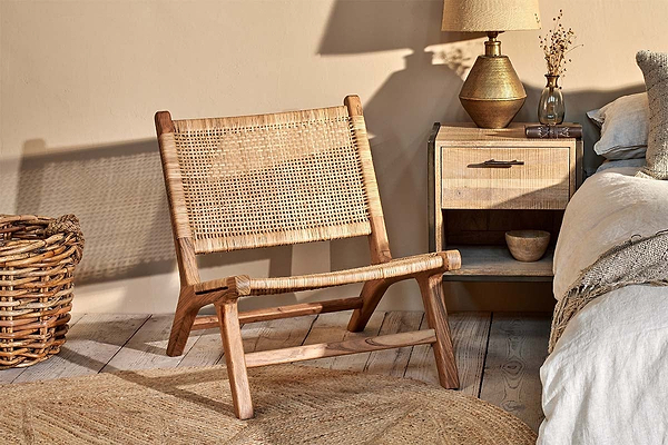 Madrisana Acacia & Rattan Woven Chair- nkuku