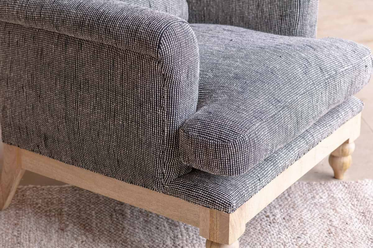 Maganda Cotton Armchair - Charcoal-nkuku