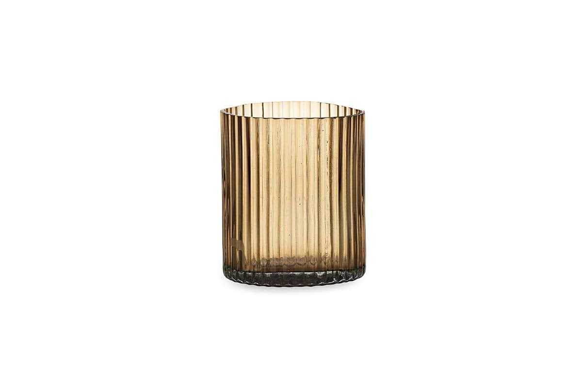 Malana Recycled Glass Candle Holder - Smoke Brown-nkuku