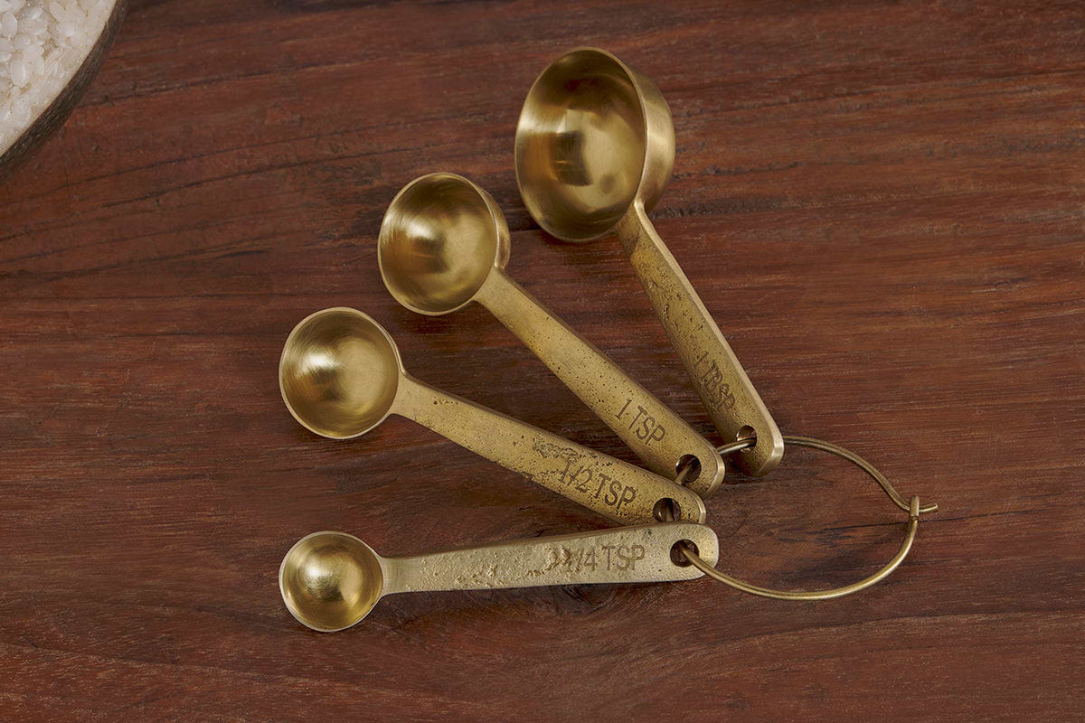 Mane Measuring Spoons - Brushed Gold-nkuku