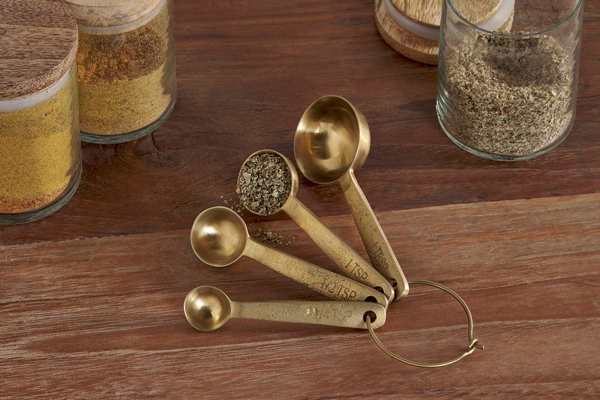 Mane Measuring Spoons - Brushed Gold-nkuku