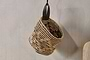 Mannu Cotton & Hemp Wall Hung Basket - Natural & Black-nkuku