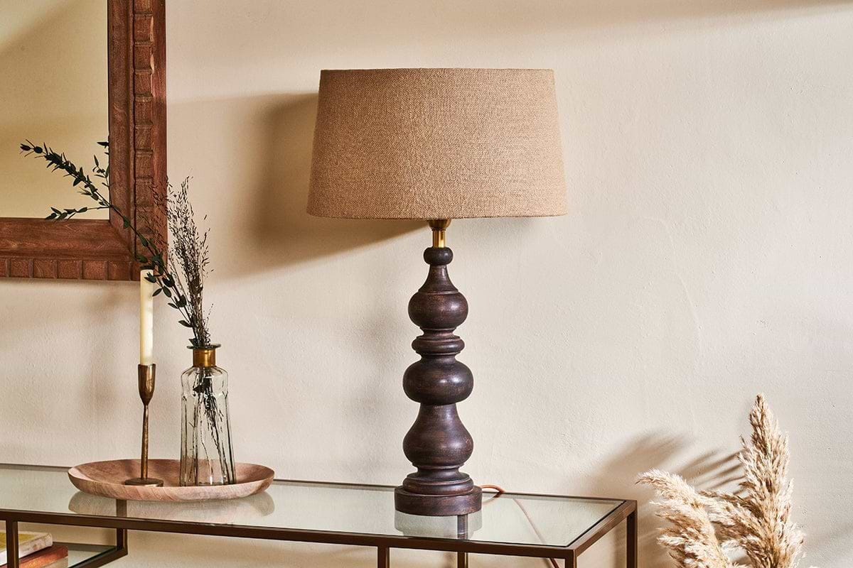 Manua Wood Table Lamp - Large-nkuku