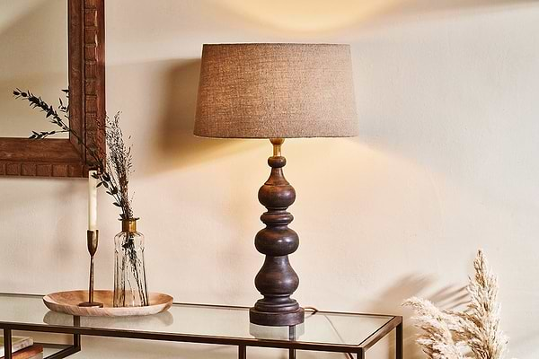 Manua Wood Table Lamp - Large-nkuku