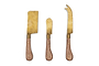 Maram Cheese Knife Set - Natural & Gold (Set of 3)-nkuku