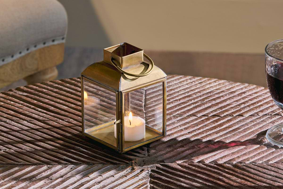 Maro Brass Lantern - Small-nkuku