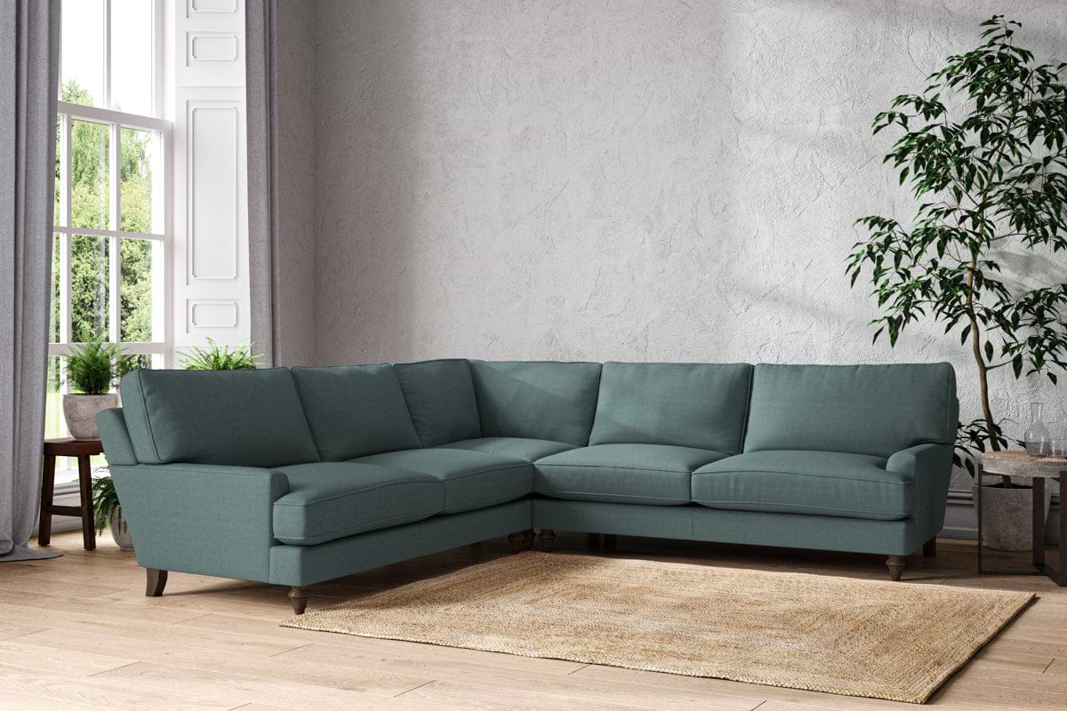 Marri Grand Corner Sofa - Recycled Cotton Airforce-nkuku
