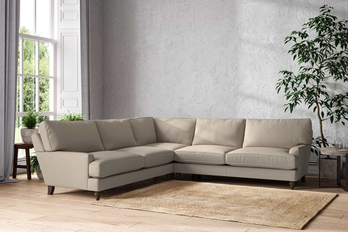 Marri Grand Corner Sofa - Recycled Cotton Stone-nkuku