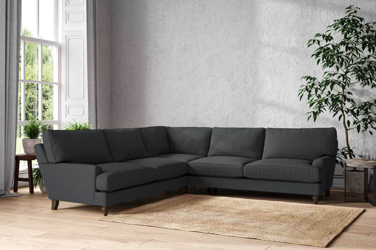 Marri Grand Corner Sofa - Recycled Cotton Thunder-nkuku