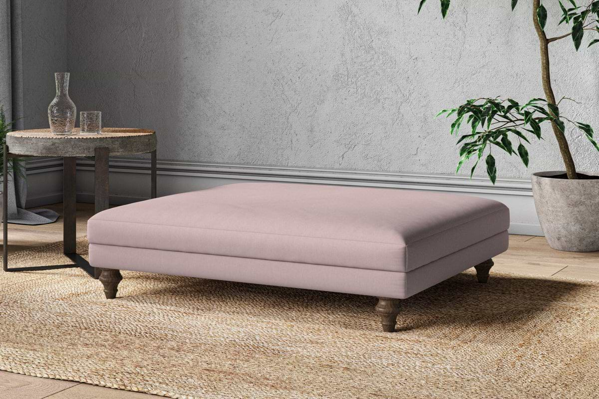 Marri Grand Footstool - Recycled Cotton Lavender-nkuku